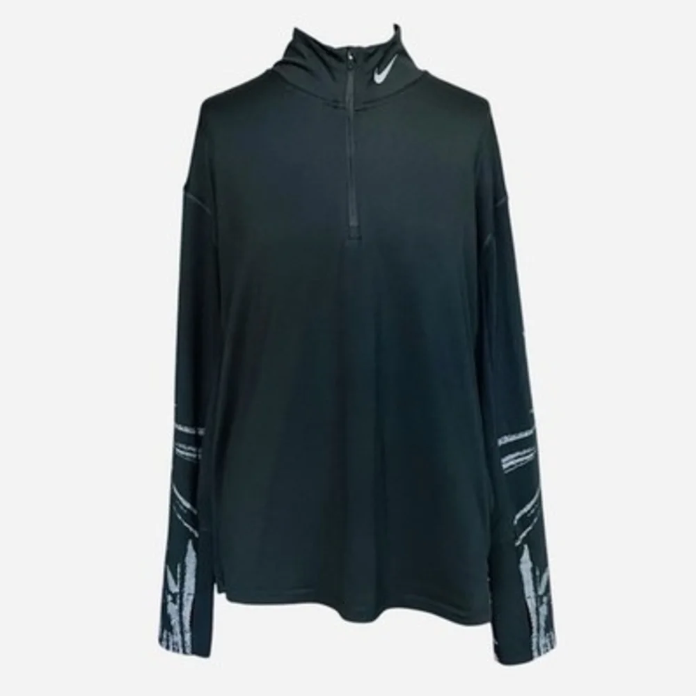 Nike Dri-FIT Element Flash Women's 1/4 Zip Running Pullover Size M Black VG